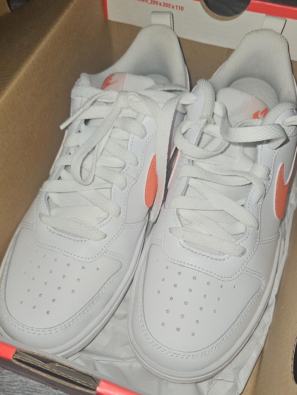 Nike White Low-Top Sneakers with Orange Swoosh - Picture 4 of 4